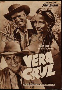9s968 VERA CRUZ German program '55 different images of cowboys Gary Cooper & Burt Lancaster!