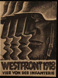 9s056 WESTFRONT 1918 German program '30 G.W. Pabst anti-war classic, cool images & artwork!