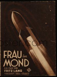 9s058 WOMAN IN THE MOON German program '29 Fritz Lang & von Harbou's Frau im Mond, cool rocket art!