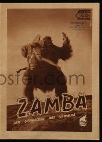9s995 ZAMBA German program '51 8 year-old Beau Bridges, Jon Hall, June Vincent, huge African ape!
