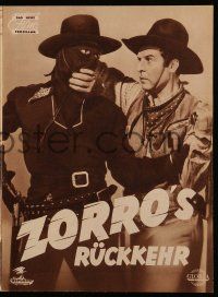 9s999 ZORRO'S BLACK WHIP German program '54 Republic serial, different images of masked hero!