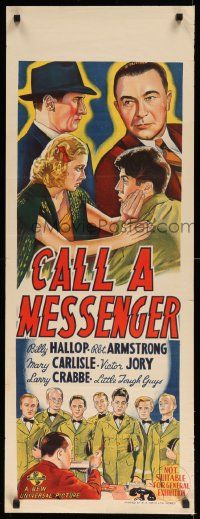 9t033 CALL A MESSENGER long Aust daybill '39 Halop, Huntz Hall, Dead End Kids & Little Tough Guys!