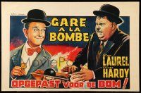 9t476 BIG NOISE Belgian R60s great different art of Stan Laurel & Oliver Hardy with bomb!