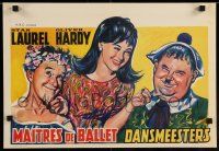9t489 DANCING MASTERS Belgian R50s Stan Laurel & Oliver Hardy w/pretty woman!