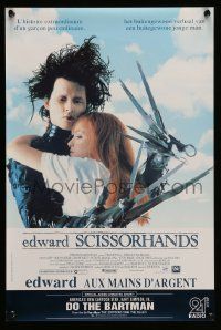 9t494 EDWARD SCISSORHANDS Belgian '90 Tim Burton classic, close up of scarred Johnny Depp!