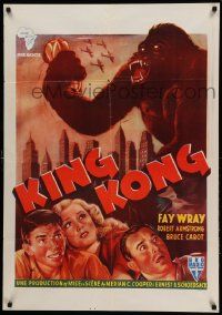 9t001 KING KONG Belgian Congo 28x40 R50s different art of giant ape over New York City!