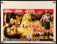 9t526 LEGEND OF THE LOST Belgian '57 romantic art of John Wayne & sexy Sophia Loren!