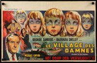 9t568 VILLAGE OF THE DAMNED Belgian '60 different art of George Sanders & strange kids!