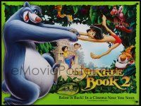 9t433 JUNGLE BOOK 2 advance British quad '03 Disney sequel, cool art of dancing Baloo!