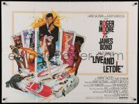 9t435 LIVE & LET DIE British quad '73 McGinnis art of Moore as James Bond & sexy tarot cards!