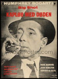 9t190 BIG SHOT Danish '77 cool different smoking image of Humphrey Bogart!