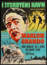 9t211 ON THE WATERFRONT Danish '55 directed by Elia Kazan, Gaston artwork of Marlon Brando!