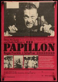 9t081 PAPILLON East German 16x23 '75 prisoners Steve McQueen & Dustin Hoffman!