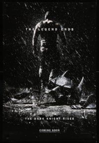 9t396 DARK KNIGHT RISES teaser DS English 1sh '12 Tom Hardy as Bane, broken mask in the rain!