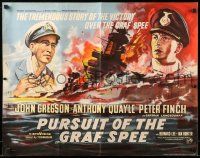 9t398 PURSUIT OF THE GRAF SPEE English 1/2sh '57 Powell & Pressburger's Battle of the River Plate!