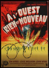 9t687 ALL QUIET ON THE WESTERN FRONT French 22x32 R50 Lew Ayres, WWII classic, Koutachy art!