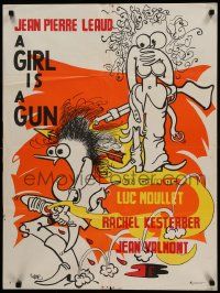 9t713 GIRL IS A GUN French 24x31 '71 Une Aventure de Bille Le Kid, great cartoon artwork by Caput!
