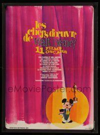 9t720 LES CHEFS D'OEUVRE DE WALT DISNEY French 23x31 '60s Bourdugeart of Mickey Mouse w/Oscar!