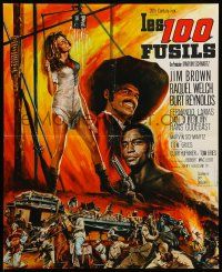 9t740 100 RIFLES French 17x21 '69 different Jean Mascii art of Jim Brown & sexy Raquel Welch!