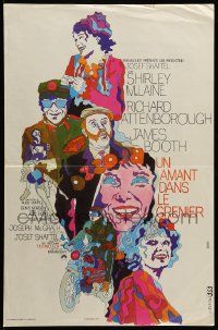 9t751 BLISS OF MRS. BLOSSOM French 15x24 '68 Shirley MacLaine, great artwork of cast by Pichon!