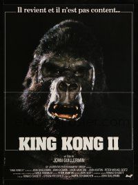 9t781 KING KONG LIVES French 15x21 '86 great different close up of the huge unhappy ape!