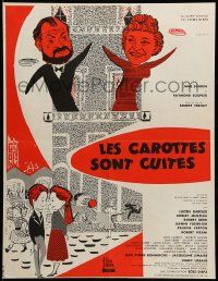9t785 LES CAROTTES SONT CUITES French 20x26 '56 Robert Vernay, castle artwork, carrots are cooked!
