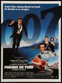 9t786 LICENCE TO KILL French 16x21 '89 Timothy Dalton as Bond, Carey Lowell, sexy Talisa Soto!