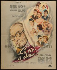 9t787 LIFE AS A COUPLE French 19x24 '58 La vie a deux, Pierre Brasseur, Jean Mascii!