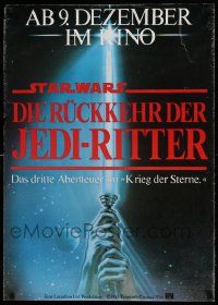 9t091 RETURN OF THE JEDI German '83 George Lucas, art of hands holding lightsaber by Reamer!