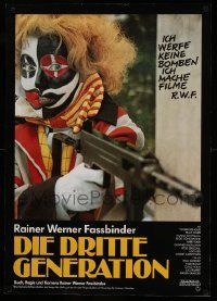 9t095 THIRD GENERATION German '79 Rainer Werner Fassbinder, crazy clown w/machine gun!