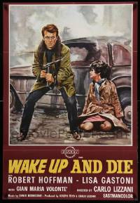 9t235 WAKE UP & KILL export Italian 1sh '66 cool art of Robert Hoffman, Lisa Gastoni!