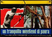 9t266 DELIVERANCE Italian 18x26 pbusta '72 Burt Reynolds with bow, Jon Voight with gun!