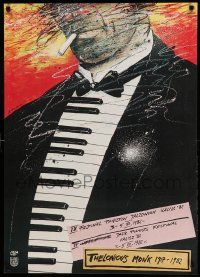 9t302 IX FESTIWAL PIANISTOW JAZZOWYCH KALISZ Polish 26x37 '82 art of piano-man by Andrzej Pagowski