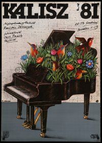 9t306 KALISZ '81 MIEDZYNARODOWY FESTIWAL PIANISTOW JAZZOWYCH Polish 27x38 '81 Rafal Olbinski art!