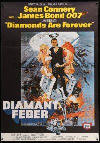 9t044 DIAMONDS ARE FOREVER Swedish R70s art of Sean Connery as James Bond 007 by Robert McGinnis!