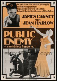 9t048 PUBLIC ENEMY Swedish '77 James Cagney & sexy Jean Harlow, different images!