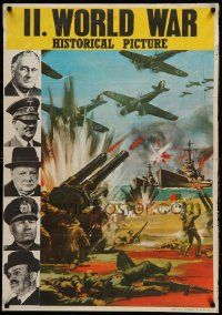 9t364 II WORLD WAR Turkish '60s Roosevelt, Hitler, Churchill, Mussolini, different battle art!