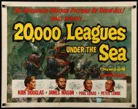 9w363 20,000 LEAGUES UNDER THE SEA 1/2sh '55 Jules Verne classic, great scenes from the movie!