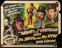 9w374 ABBOTT & COSTELLO MEET DR. JEKYLL & MR. HYDE style A 1/2sh '53 Bud & Lou meet Boris Karloff!