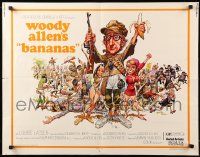 9w410 BANANAS 1/2sh '71 great artwork of Woody Allen by E.C. Comics artist Jack Davis!