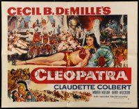 9w482 CLEOPATRA style B 1/2sh R52 Claudette Colbert as the Princess of the Nile, Cecil B. DeMille!