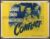 9w489 CONFLICT 1/2sh R56 close up of Humphrey Bogart, sexy Alexis Smith & Sydney Greenstreet!