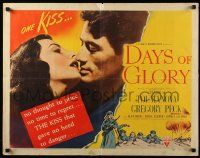 9w506 DAYS OF GLORY style A 1/2sh '44 romantic art of Russian Gregory Peck & Tamara Toumanova!
