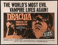 9w527 DRACULA PRINCE OF DARKNESS 1/2sh '66 great image of vampire Christopher Lee!
