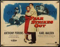 9w544 FEAR STRIKES OUT style B 1/2sh '57 Anthony Perkins as Boston Red Sox player Jim Piersall!