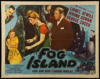 9w553 FOG ISLAND 1/2sh '45 Lionel Atwill, George Zucco, Veda Ann Borg, mystery thriller!