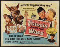9w559 FRANCIS JOINS THE WACS style A 1/2sh '54 Donald O'Connor & the talking mule in the Army now!