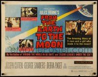 9w561 FROM THE EARTH TO THE MOON 1/2sh '58 Jules Verne's boldest adventure dared by man!