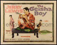 9w572 GEISHA BOY style A 1/2sh '58 Jerry Lewis visits Japan, wacky image of Jerry w/ chopsticks!
