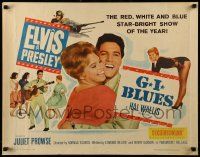 9w567 G.I. BLUES 1/2sh '60 Elvis Presley & sexy Juliet Prowse, red, white & blue star-bright show!